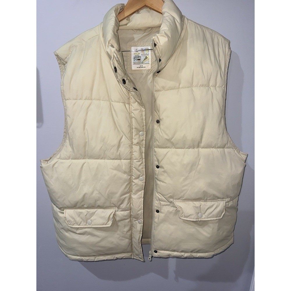 Offline by Aerie Pale Yellow Puffer Vest Size XL